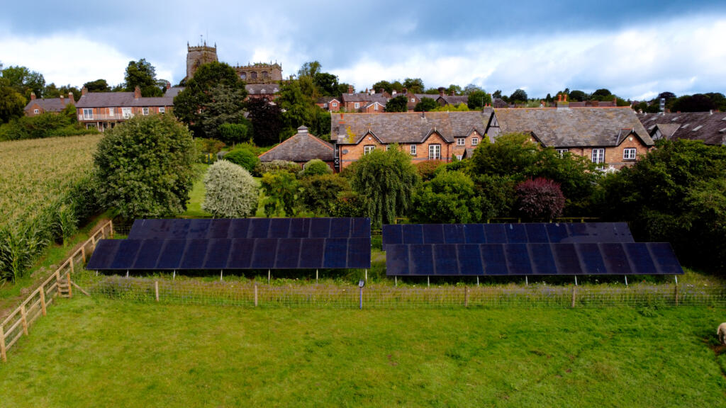 Solar panels installed on ground